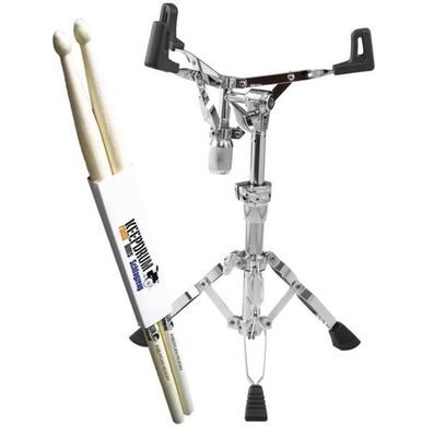 Pearl S-930D Snare-Ständer extra tief mit Schlagzeugstöcken