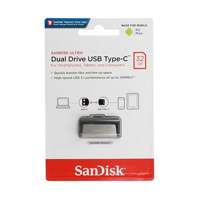 SanDisk Ultra 16GB Dual USB Flash Laufwerk USB Typ C USB 3.1 Speichersti...