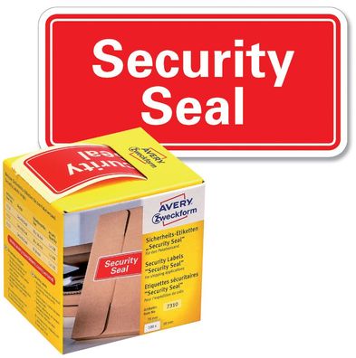 AVERY Zweckform Sicherheitssiegel "Security Seal" 78 x 38 mm rot 100 Stück