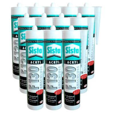 12x HENKEL Sista Acryl F130 Anschluss 0.3 LTR Maleracryl Fugendichtstoff WEISS