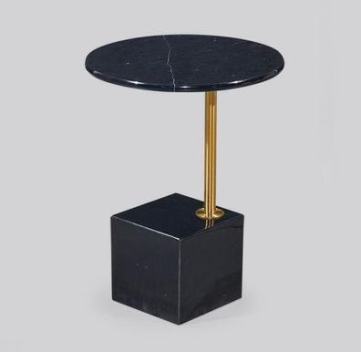 Moderner Schwarzer Beistelltisch Marmorimitation Tische Wohnzimmer Möbel