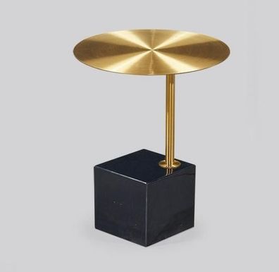 Designer Schwarz-Goldener Beistelltisch Luxus Wohnzimmer Metalltische Tisch