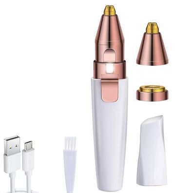 Gesichtshaarentferner, Elektrischer Augenbrauen Rasier,2 in 1 USB Elektrischer