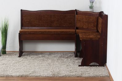 Eckbank Kiefer massiv Vollholz Walnussfarben Junco 244 - Abmessungen: 85 x 110 x