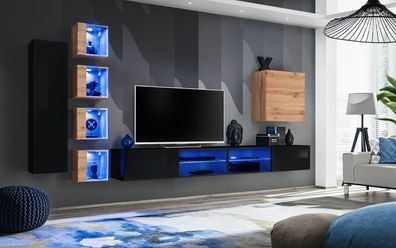 Modern Möbel Designer Wohnwand Einrichtung Luxus Garnitur Neu Wandschrank