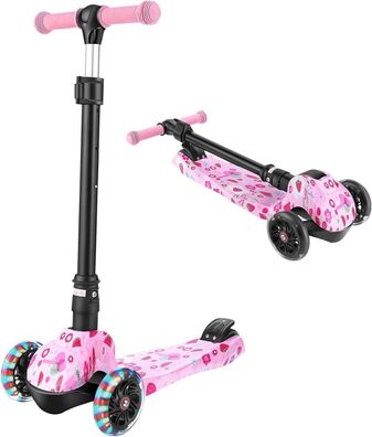 WeSkate 3-Rad-Kickroller für Kinder 3-Rad-Kickroller Jungen Mädchen 3-12 Jahre m