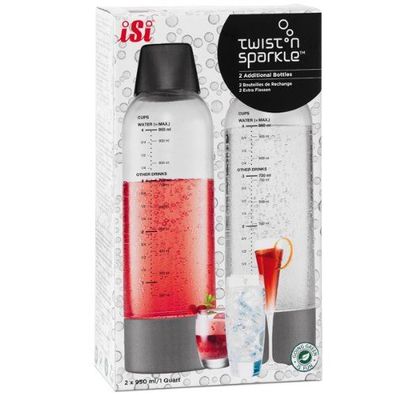iSi Flaschenset Twist'N Sparkle 0,95 Liter 2-teilig