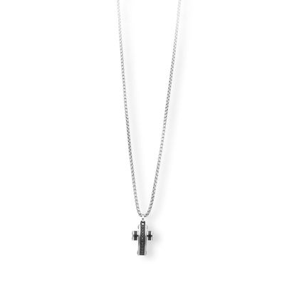 2 Jewels Herren Halskette Kreuz Edelstahl schwarz PVD beschichtet mit Kristallen 2517