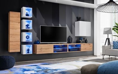 Designer Modern Möbel Wand Regale TV-Ständer Wandschrank Hänge Schrank Holzmöbel
