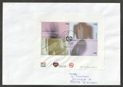 BRD FDC Umschlag gelaufen nach Giengen Für die Gesundheit 12.07.2001