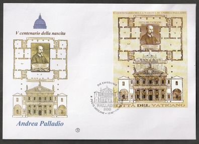 Vatikanstadt FDC Sonderumschlag 500. Geburtstag von Andrea Palladio 13.11.08