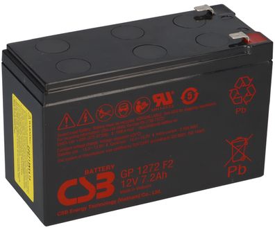 CSB Blei-Akku GP1272 F2 12V 7,2Ah AGM 6,3mm Faston