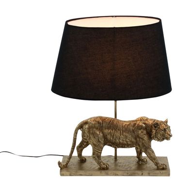 Voss Design Lampe Tischlampe Tiger Gold Schwarz 60 cm Gepard Leopard Tier Lampe ...