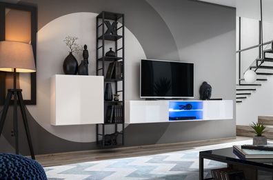 Wohnzimmer Komplett Set 3 tlg Luxus Wohnwand Wandschrank TV-Ständer Design
