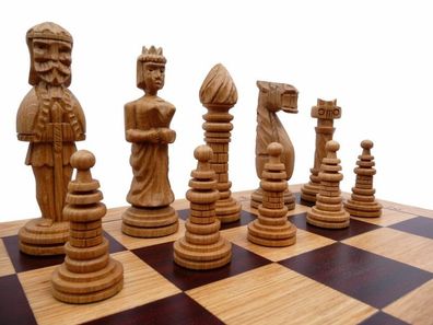 Edles grosses Schach Schachspiel 65 x 65 cm Handgeschnitzt Geschnitzt Holz