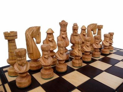 Edles grosses Schach Schachspiel 60 x 60 Handgeschnitzt Exklusive NEU Holz