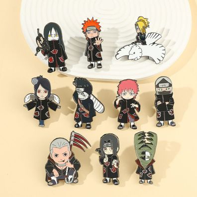 10tlg Anime Naruto Brosche Set Orochimaru Pin Abzeichen Sasori Pain Brooches Sammlung