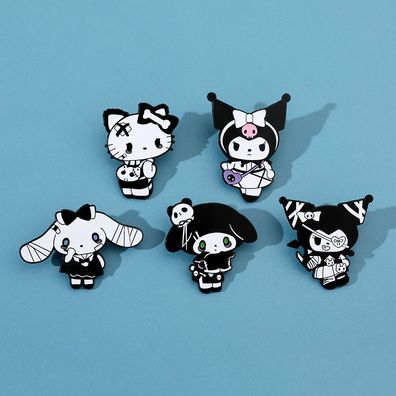 5tlg Kuromi Melody Brosche Set Hello Kitty Pin Anstecker Cinnamoroll Brooches Zubehör