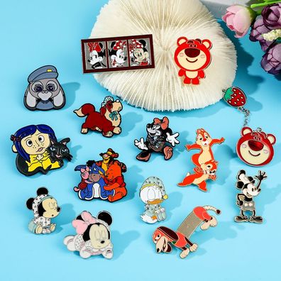 14tlg Mickey Minnie Brosche Set Pooh Pin Anstecker Lotso Brooches Zubehör Sammlung