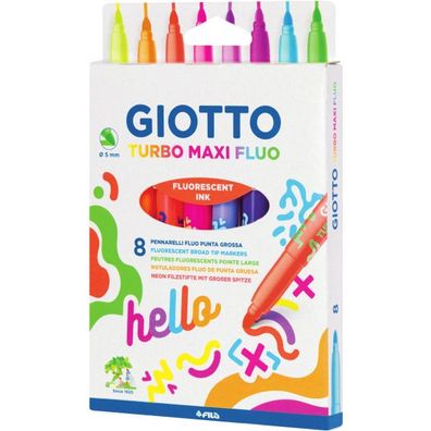 Fasermaler Giotto Turbo Maxi Neon, 8 Stück in 8 Farben