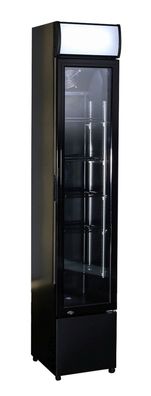 Kühlschrank Glastür schmal Schwarz