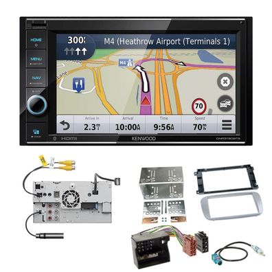 Kenwood Navigationssystem Apple CarPlay HDMI für Ford C-Max 2007-2010 silber