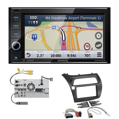 Kenwood Navigationssystem Apple CarPlay für Honda Civic VIII 2006-2012 schwarz