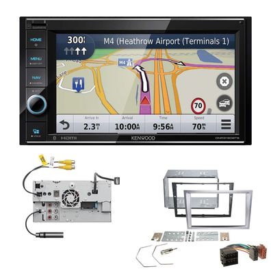 Kenwood Navigationssystem Apple CarPlay für Opel Corsa C 2000-2006 Aluminium