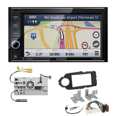 Kenwood Navigationssystem Apple CarPlay für Toyota Yaris ab 2014 schwarz