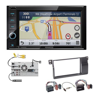 Kenwood Navigationssystem Apple CarPlay HDMI für BMW 3er 1998-2007 schwarz