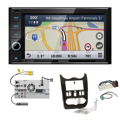 Kenwood Navigationssystem Apple CarPlay HDMI für Dacia Logan 2008-2011 braun