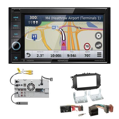 Kenwood Navigationssystem Apple CarPlay HDMI für Fiat 500X ab 2015 schwarz