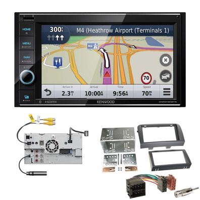 Kenwood Navigationssystem Apple CarPlay HDMI für Fiat Croma 2005-2010 schwarz