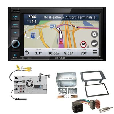 Kenwood Navigationssystem Apple CarPlay HDMI für Fiat Idea 2003-2011 schwarz