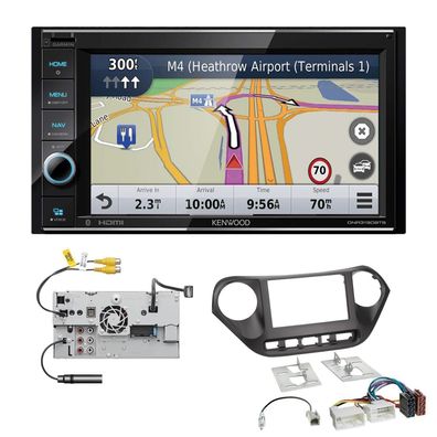 Kenwood Navigationssystem Apple CarPlay HDMI für Hyundai i10 ab 2013 schwarz