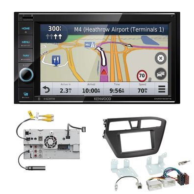 Kenwood Navigationssystem Apple CarPlay HDMI für Hyundai i20 ab 2014 schwarz
