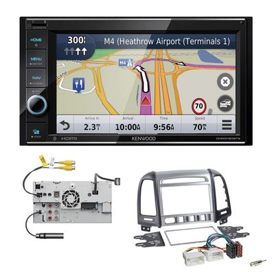 Kenwood Navigationssystem Apple CarPlay für Hyundai Santa Fe II silber/ schwarz
