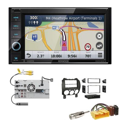 Kenwood Navigationssystem Apple CarPlay für Mazda 2 ab 2007 in schwarz