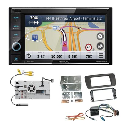 Kenwood Navigationssystem Apple CarPlay für Seat Ibiza IV ab 2008 tuamgrau