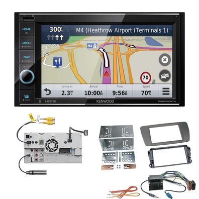 Kenwood Navigationssystem Apple CarPlay für Seat Ibiza IV conemaragrau