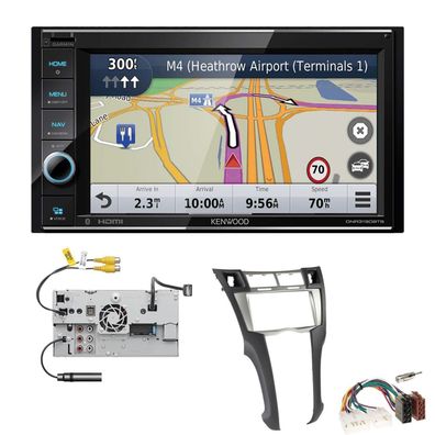 Kenwood Navigationssystem Apple CarPlay für Toyota Yaris silber ohne OEM Navi