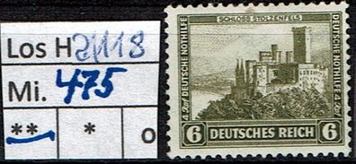 Los H21118: Deutsches Reich Mi. 475 * *