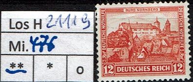 Los H21119: Deutsches Reich Mi. 476 * *