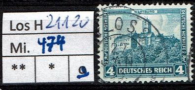 Los H21120: Deutsches Reich Mi. 474, gest.