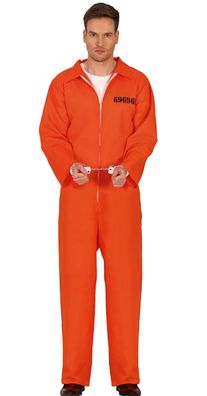 Kostüm American Prisoner Sträfling oranger Anzug Häftling Overall Karneval Party