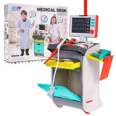 Arztwagen für Kinder ab 3 Jahren, interaktive Funktionen, Röntgen-EKG-Zubehör, ab ...