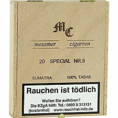 Zigarre MC Messmer Zigarren Special No.5 Sumatra Panatella ( 20er Packung )