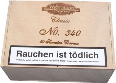 Zigarre Woermann Classic No. 340 Sumatra 50er