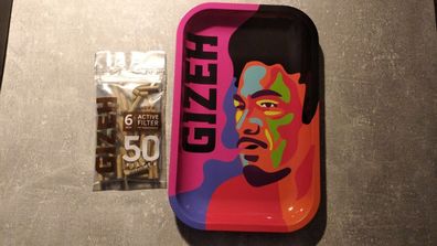 GIZEH Brown Active Filter 6mm 1x50 Stück + GIZEH Rolling Tray Medium