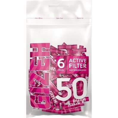 GIZEH Pink Active Filter 6mm 1x50 Stück